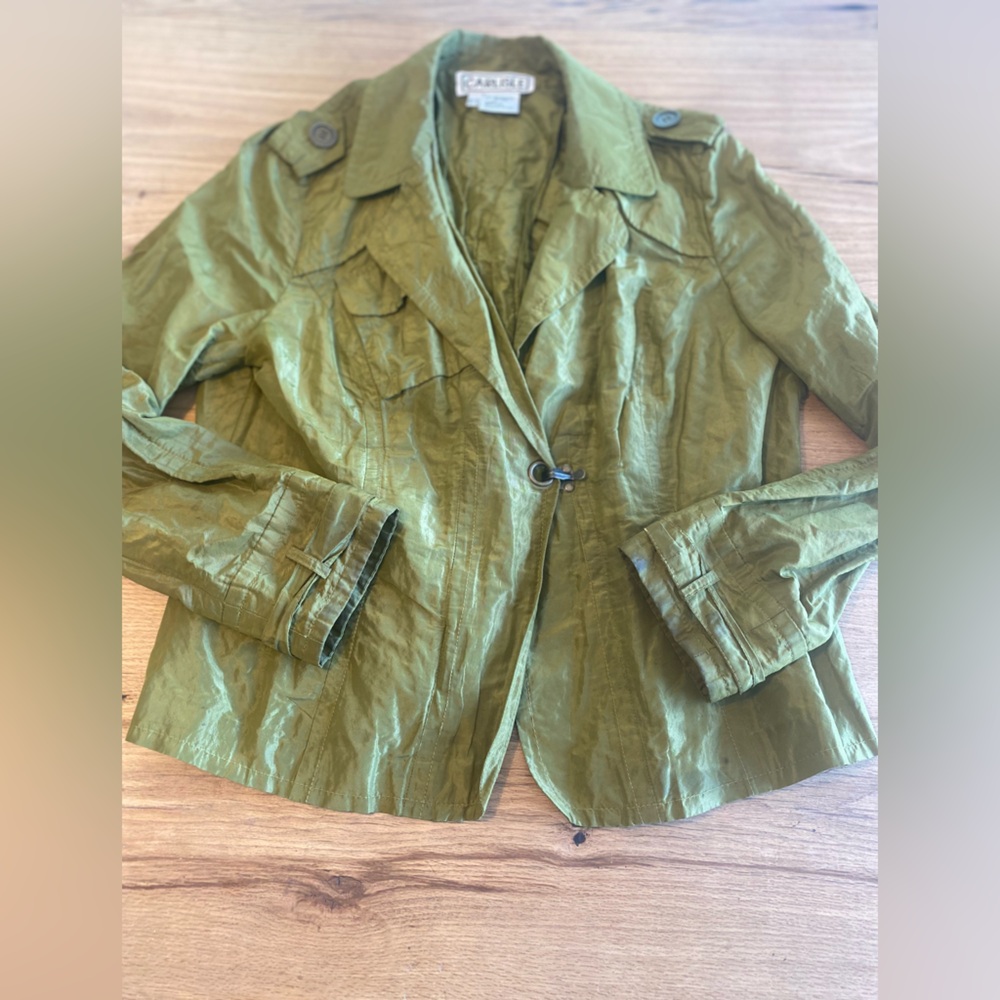 Carlisle‎ Zip Up Blazer Jacket Green Women’s 14 Preloved